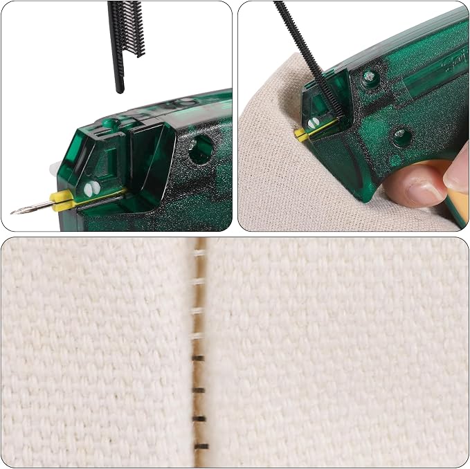 Stitch Quick Clothing Fixer, Fine Stitch Tag Gun for Clothing Mini Stitch Gun for Clothes Sewing Quilting Hemming Quick Stitch Tag Gun with 1 Needle, 1500 Black & 1500 White 4.4mm Fasteners