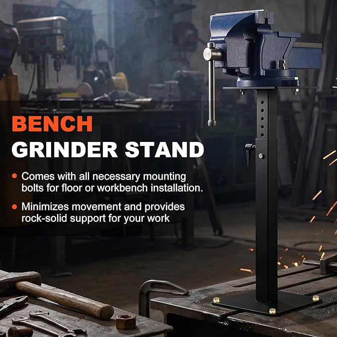 SPARKWHIZ Bench Grinder Stand Heavy-Duty, Adjustment Bench Grinder Mount Compatible with Most Bench Grinders and Vises