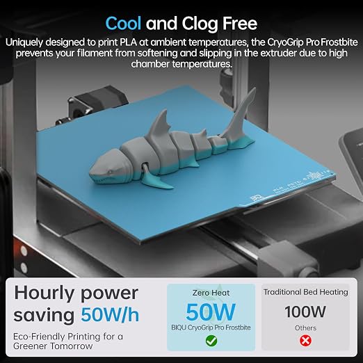 BIQU CryoGrip Pro Frostbite Build Plate for Any-Cubic Kobra 3 3D Printer, Cold Plate, Room Temperature Printing, Double-Sided Textured Sheet, 250x250mm, 1 Piece