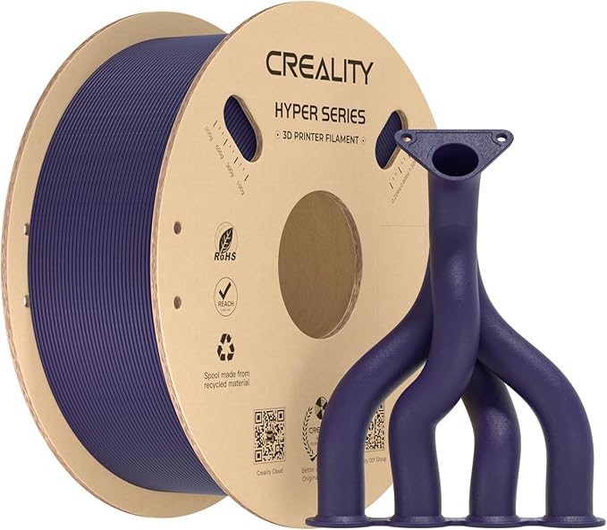 Creality Carbon Fiber PLA Filament 1.75mm 1KG, Hyper PLA-CF for High-Speed Printing 50–300mm/s, Dimensional Accuracy +/- 0.03mm Accuracy,Fits for Most FDM 3D Printers(Purple)