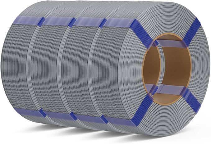 PLA Basic Refill Filament 1.75mm, No Spool 3D Printer Filament, Dimensional Accuracy +/- 0.02mm, Fits for Most FDM 3D Printers, 4KG Grey