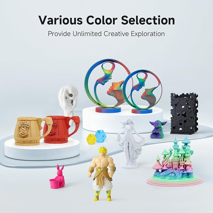 YOUSU Matte PLA 3D Printer Filament 1.75mm, Marble White 3D Printing Filament, Unique Matte Effect, Excellent Print Quality, Easy to Print, Works with Most FDM Printers, 1kg (2.2lbs)