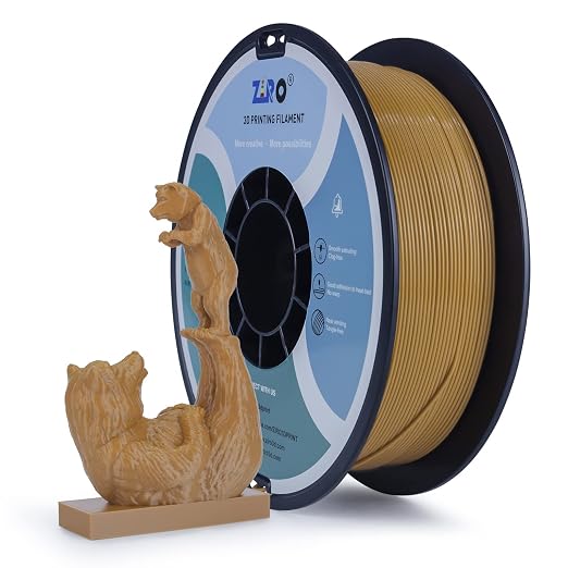 ZIRO PLA Filament 1.75mm, Pure Color 3D Printer Filament, PLA PRO Basic Color Series 1.75MM 2.2lbs Spool, Fit for Most FDM Printers, Brown