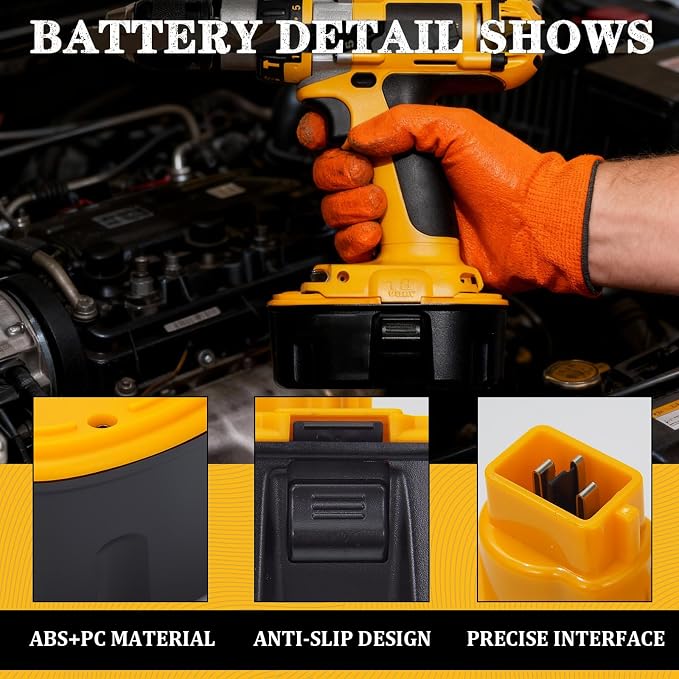 Upgraded 18V Replacement Battery for Dewalt 18V XRP Type Tools, 5.0Ah Ni-MH Battery 2-Pack Compatible with DC9096, DC9071, DE9096 DE9098,DW9071, DW9095, DW9096 Power Tools & Chargers