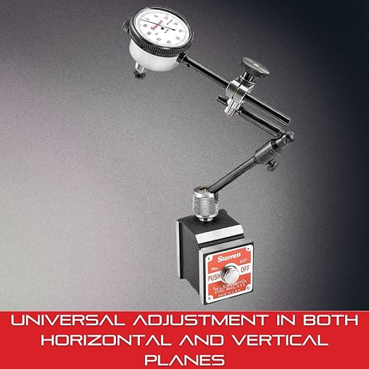 Starrett Magnetic Base Indicator Holder Set with 196B1 Indicator and Swivel Post Assembly - Ideal for Professionals and DIY Home Improvement - 657C