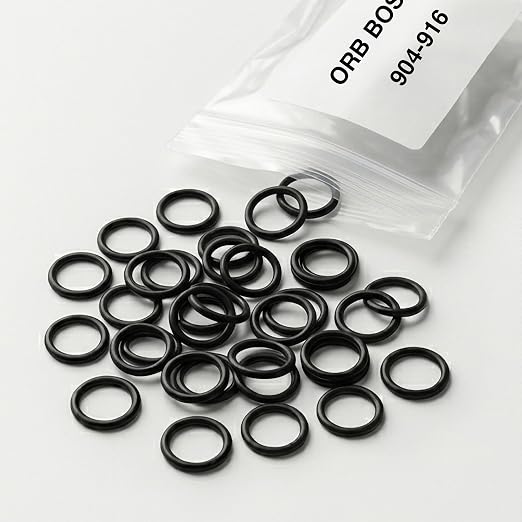 Hydraulic ORB O-Ring Kit 265-Piece, Buna-N 90 Durometer, SAE 900 Series Boss Fittings – Includes 12 Sizes (#904 to #916) w/Sizing Chart – for Hydraulic Pumps, Valves, Cylinders, Pneumatics
