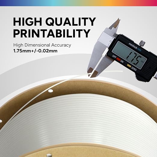 OVERTURE High Speed PLA Filament 1.75mm, Neatly Wound 3D Printer Filament 3kg Spool (6.6lbs) Rapid PLA, Dimensional Accuracy +/- 0.02 mm, Fit Most FDM 3D Printers (White 2KG-1 Pack)