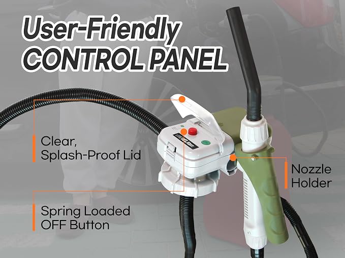 [LITE DELIGHT] Transfer Pump for Fuel, Water & More, 2.4 GPM, AA Battery Included, Squeeze Trigger Handle for Flow Control & Stop, Universal & VP Racing Can Adapters, 51” Hose, PLUS a Manual Siphon