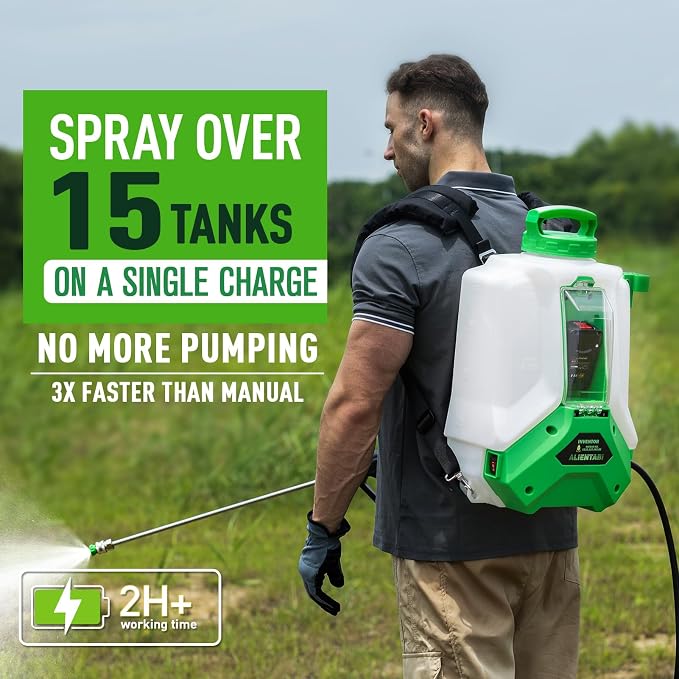 Battery Backpack Sprayer, Battery Powered Backpack Sprayer 36/65 PSI for Low Budget in Lawn and Garden 4GL for Watering