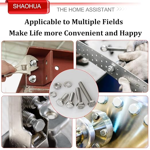 M6 M8 M10 M12 Metric Bolts and Nuts Assortment Kit 16mm to 60mm 304 Stainless Steel Hex Head Nuts Bolts Washers Assortment 15 Metric Size Nuts and Bolts Assortment Kit w/Storage Case, 232PCS, SHAOHUA