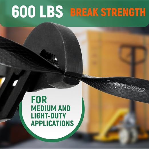 1/2" x 7200' Heavy-Duty Polypropylene (PP) Strapping Coil 0.031" Thick | Banding Strap, 16" x 6" Core, 600 lbs Break Strength, Black - For Bundling and Packaging - Flexible, Weather Resistant