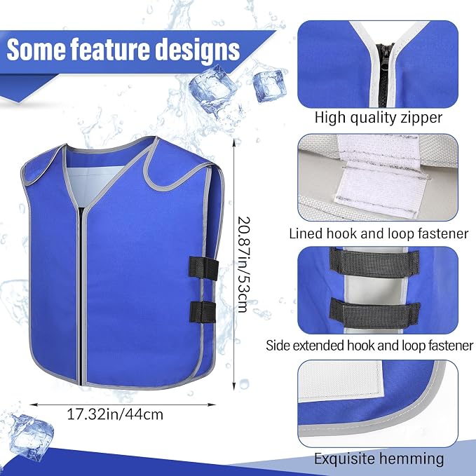 Hercicy 4 Pcs Summer Cooling Vest for Teens, Men and Women with 80 Pcs Ice Packs Adjustable Cooling Jacket Ice Cool Reflective Vest for Hot Weather Cycling Working Running Fishing Gardening