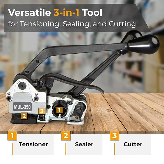IDL Packaging Teknika MUL-350 Heavy Duty Combination Tool for PET Strapping, 5/8" Strap Width