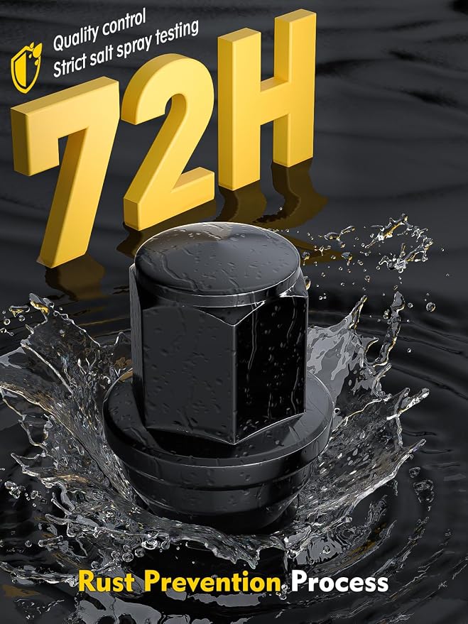 MIKKUPPA M14x1.5 OEM Lug Nuts, Replacement for 2015-2024 Ford Mustang Edge, 2020-2023 Explorer, 2022-2023 Maverick, 20 PCS Black Tire Nuts for Factory Style Wheels
