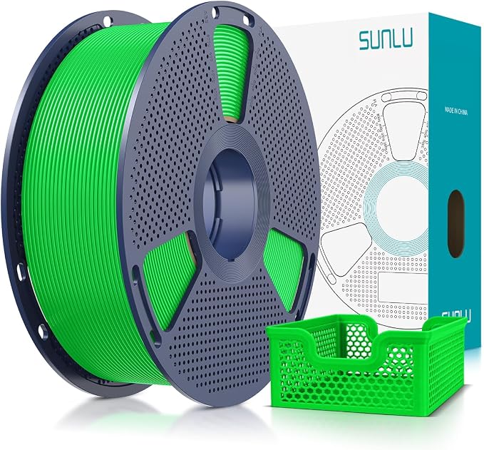 SUNLU Upgrade PLA+2.0 3D Printer Filament, High Speed PLA Plus Filament 1.75mm, 30mm/s - 600mm/s Print Range, Tougher and Stronger, Dimensional Accuracy +/-0.02mm, 1KG Spool(2.2lbs), Green