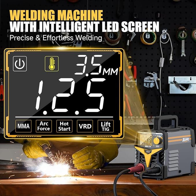 Alloyman 120A 110V Stick Welder for 1/16"-1/8" Rod ARC Welder, LED Display with Digital IGBT Inverter TIG welder machine, Portable Welding Machine with Hot Start, Arc force and Anti-Stick