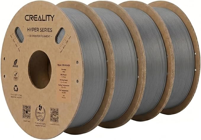 Creality ABS Filament 1.75mm 1KG, High-Speed 3D Printer ABS Filament Up to 350mm/s, High Impact Resistance, Odorless Non-Toxic and Without Stringing or Clogging, Fit Most FDM 3D Printers, Grey*4