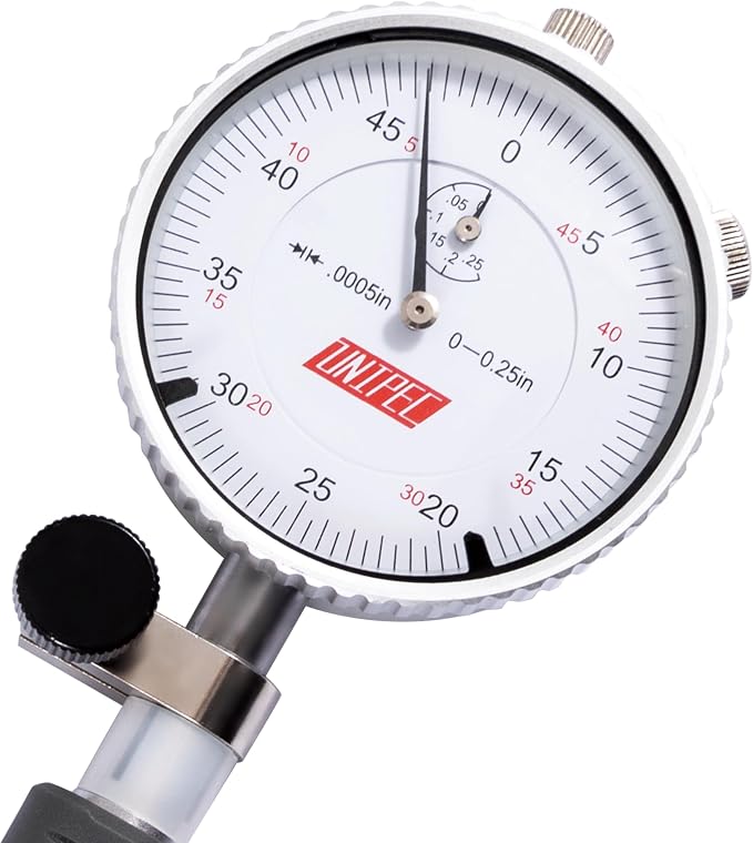 2-6 Inch Dial Bore Gauge, 0.0005 Inch Graduation, High Precision Measurement Tool for Bore Inspection, Stem Length 9.5'', Cylinder Dial Bore Gauge with Carbide anvils
