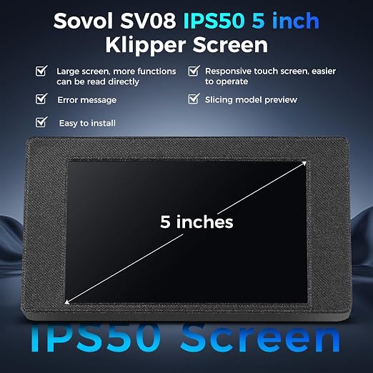 Sovol 5 Inch IPS50 HDMI Capacitive Touch Screen with Klipper Firmware and Desktop Stand for Sovol SV08 Sovol Zero 3D Printer