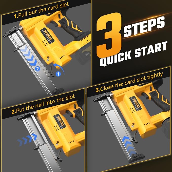 Brad Nailer for Dewalt 20V Battery,2 in 1 Nail Gun & Staple Gun with 1000 Nails &1000 Staples,18 Gauge Nail Gun for Wood Carpentry【Battery Not Included】