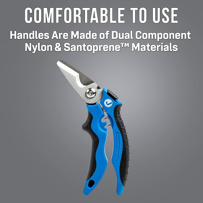 Jonard Tools KWC-700 Multi-function Kevlar® & Wire Cable Cutting Shears, 7"