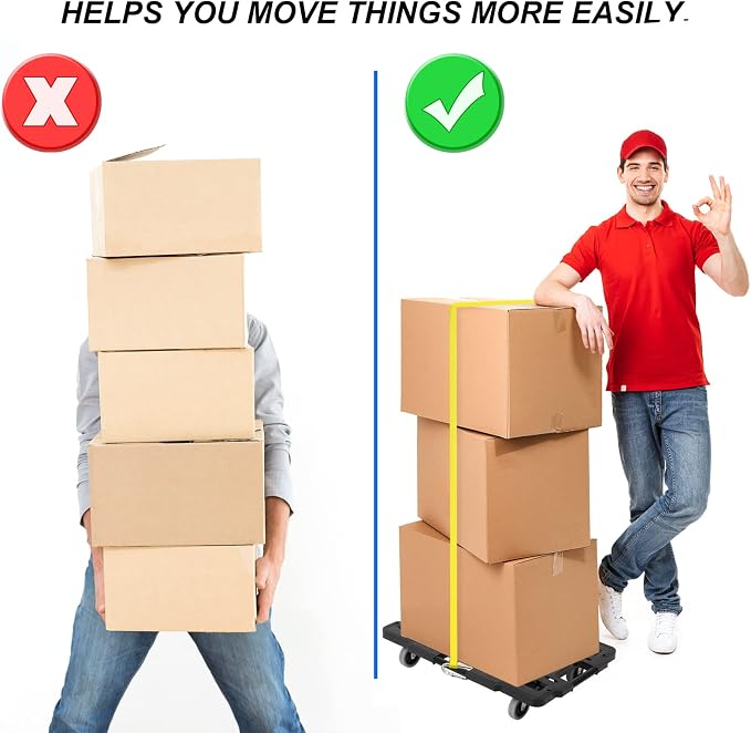 Furniture Movers Dolly Furniture Movers with Wheels, Portable Moving Rollers Leg Dollies for Heavy Furniture, 4 Wheels Small Flat Dolly, 1760 Lbs Capacity