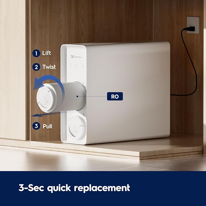 Electrolux PureEssence 800G RO Replacement Filter, 0.0001μm Membrane for Under-Sink Tankless System, Quick-Change Twist-Lock, 3,000 Gallons/Up to 36 Months, Fits PureEssence Wi-Fi 800G