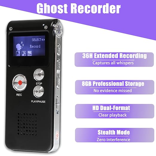 11 Pcs Ghost Hunting Kit with 1 EMF Meter,1 EVP Recorder, 1 Spirit Box,1 Speaker,1 Infrared Thermometer,1 UV Light,2 Brass Detection Rods,2 LED Light up Cat Balls & 1 Carrying Case