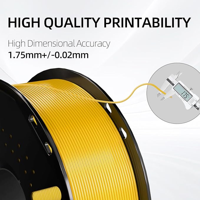 Silk PLA 3D Printer Filament 1.75mm Filajoy3D 3D Printing Filament 1KG Dimensional Accuracy +/- 0.03mm for Most FDM 3D Printers Gold