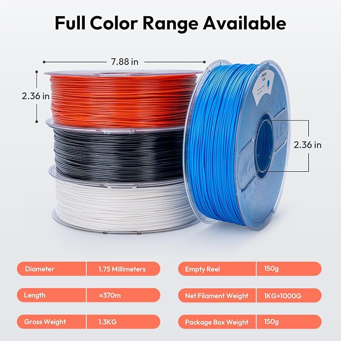 Amolen Rebound PEBA 90A Flexible Filament, 1.75mm 3D Printer Filament, 78% Energy Return & 20% Lighter, High-Speed Printing Lightweight for Sports & Robotics, Drones & Functional Prototypes, Blue 1kg