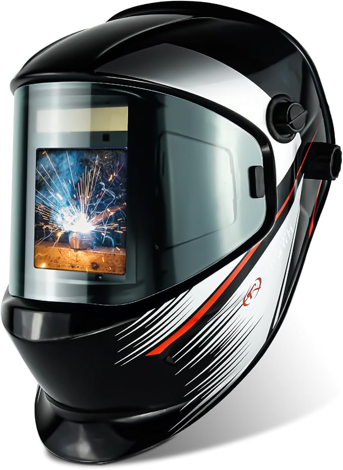 TRQWH Panoramic 180° Large Viewing True Color Solar Powered Welding Helmet & Welding Backpack for Men Waterproof Reinforced Bottom Large Capacity Extreme Gear Pack