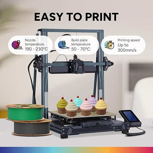 OVERTURE Matte PLA 1.75mm, Low Warp & Smooth Finish 3D Printer Filament | Frosted Matt Finish Hides Layer Lines, 1kg Spool (2.2lbs) Cardboard Spool, Fit Most FDM Printer (Matte Green)