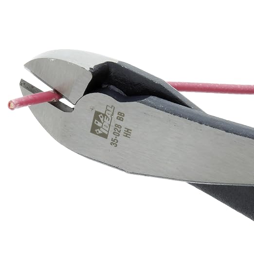IDEAL INDUSTRIES INC. 35-028 Diagonal-Cutting Plier - 8 in., Pliers with Knife-to-Knife Blades, Dipped Grip Handles