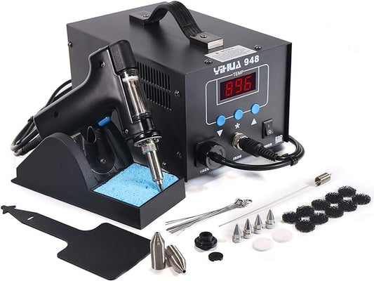 YIHUA 948 Standard Desoldering Station, 80W, with Auto Shutoff, Variable Precise Temperature (716°F ~ 896°F), ºC/°F display, Sleep Function and More.