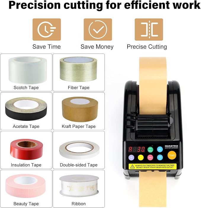 Ribbon Cutting Machine, 999mm Max Cut Length,Automatic Tape Dispenser, Ideal for Businesses, Schools,Shipping, Gift Wrapping, Restaurants,Homes