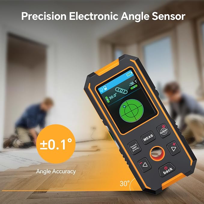 Stud Finder - 4 in 1 Stud Finder Wall Scanner with Laser Measure, Rechargeable Stud Detector Smart Sensor & Audio Alarm, HD LCD Display, Accurate Wall Detector for Metal Wood AC Live Wire