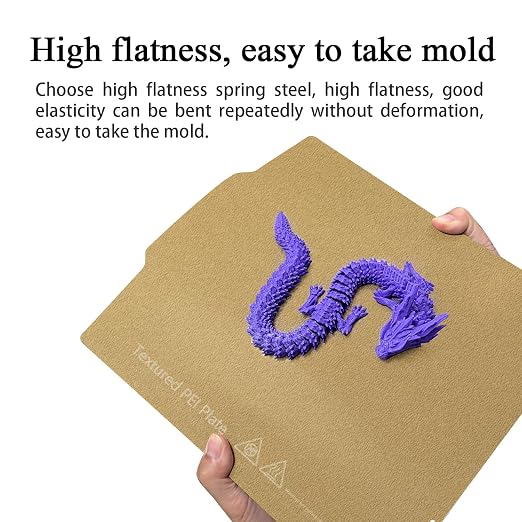 Creator 5 Double Sided Textured Build Plate for Flashforge 3D Printer Gold | Dual PEI Sheet, Spring Steel Flexible Platform, Glue-Free Printing Heated Bed, Strong Adhesion, Resists Warping Print Plate