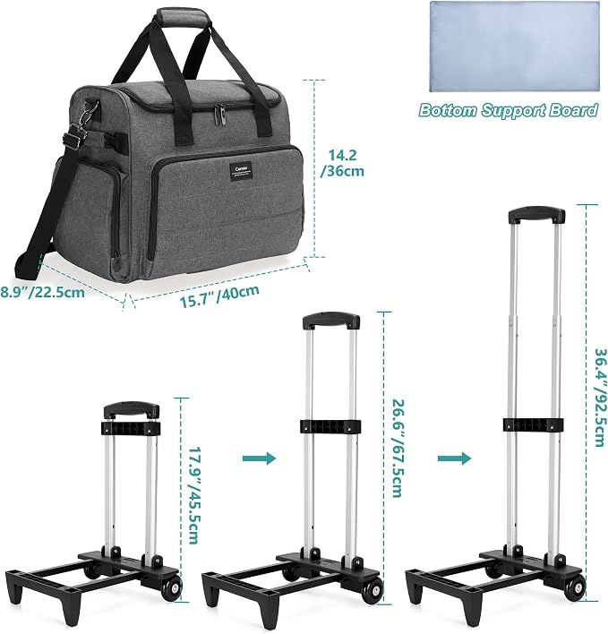 CURMIO Rolling Teacher Bag, Rolling Cart for Teachers with Wheels, Large Teacher Tote Bag for Women, Gray(Patented Design)