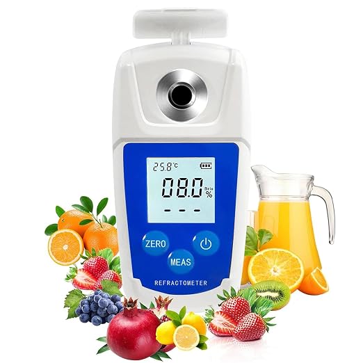 High Precision Digital Brix Refractometer with ATC for Sugar Content Test 0-55% Brix Tester Brix Meter for Drinking Water Beverage Fruit Juice