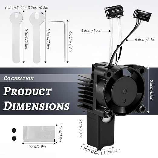 P1P P1S Hotend Complete Kit, Complete Assembly for Bamboo Lab P1 Series 3D Printer, 0.4 mm Hardened-Steel Nozzle, Ceramic Heater, Thermistor, Fan and 3D Printers Extruder Heating Block Replacement