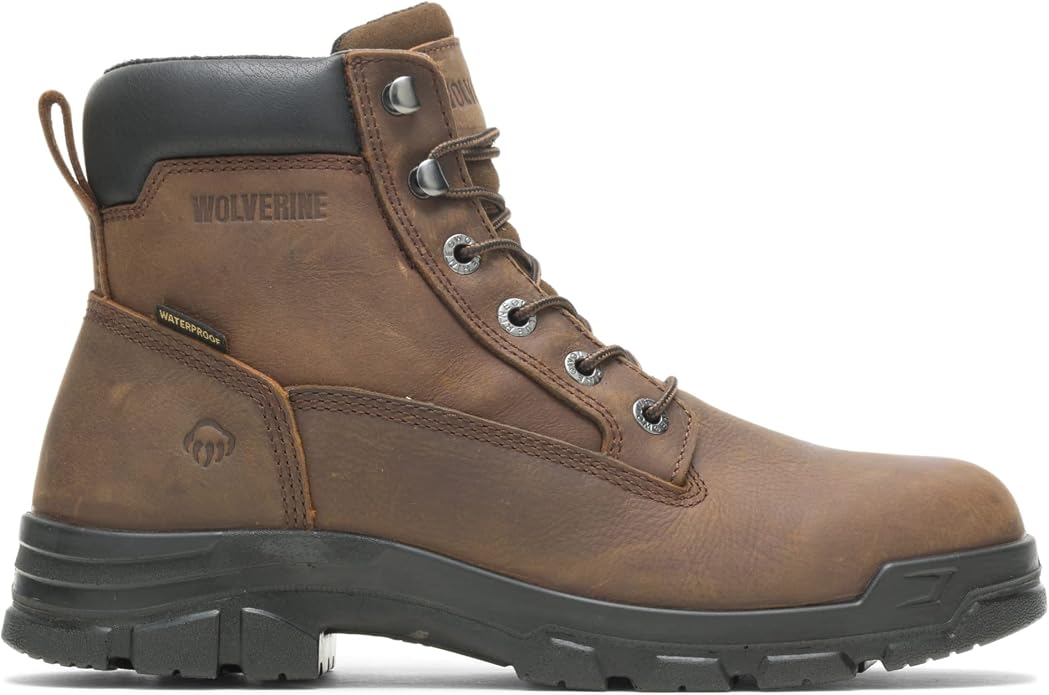 WOLVERINE Men's Chainhand Steel-Toe Waterproof 6" Boot Industrial Shoe