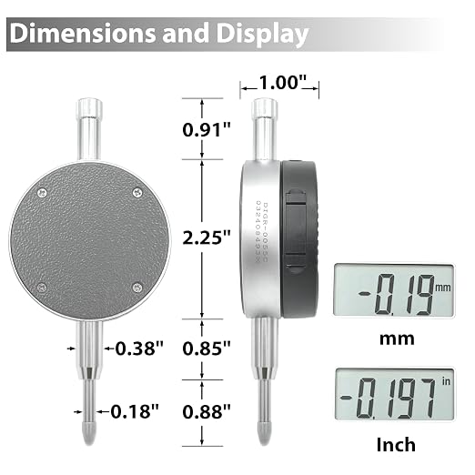 Clockwise Tools Digital Indicator with Magnetic Base Holder Stand, DIBR-0055 0-0.5 Inch/12.7mm, Inch/Metric Conversion, Auto Off