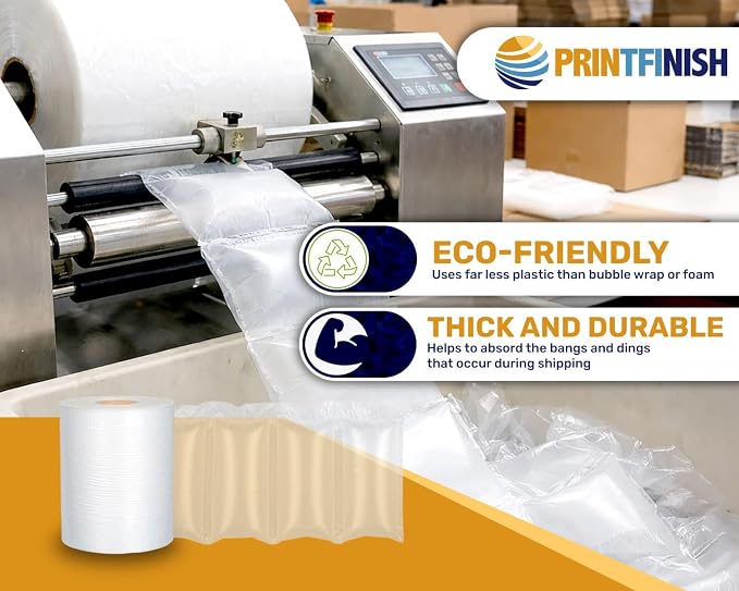 Printfinish Inflatable Air Cushion Wrap Roll - Pillow Wrap Film Refill for Packing & Shipping - Air Bubble Film - Perforated Void Fill Cushioning Bags - 1640ft, 7.8″ x 5.1″ x 2" Core (Pillow)