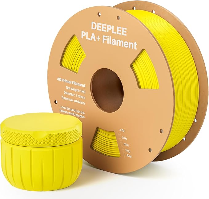 PLA+ 1.75mm 3D Printer Filament, PLA Plus with Dimensional Accuracy +/- 0.02mm, Higher Strength and Toughness, Neatly Wound, No Clogging, Fits for Most FDM 3D Printers, 1KG Yellow