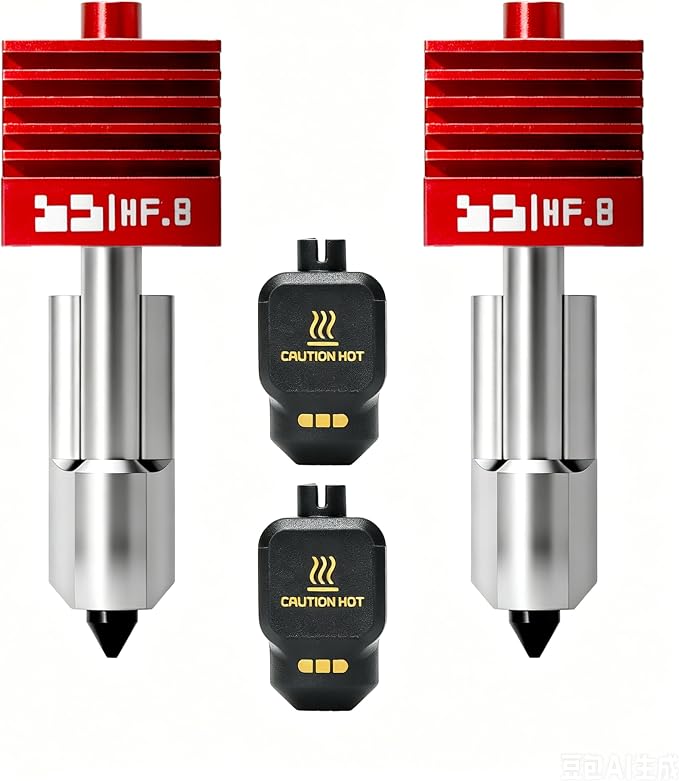 2Pcs 0.8mm High Flow P2S Nozzle with MPVD Anti-Stick Hardened Steel Nozzle | Replacement for Bambu Lab P2S/X2D/A2L/H2D/H2S/H2C/A1/A1 Mini, Upgraded HF P2S Hotend for Reduced Clogging,Save 30% Print Time