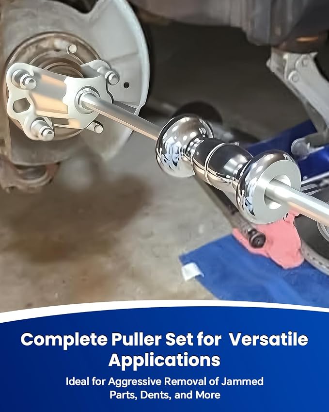 ATPEAM 9-Way Slide Hammer Puller Set | Front Wheel Hub Bearing Remover & Rear Wheel Axle Hub Dent Shaft Puller Tool Kit