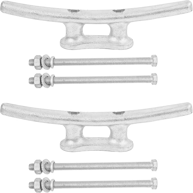 6/8/10/12/14 inch Dock Cleats With Bolts,Hot Dipped Galvanized Cast Iron Boat Cleats,Rope Cleat Boat Dock Cleats for Boat Docks,Decks,Piers for Tying up Boats,Marine Decor(1,2,4,5,6,8,10,12 Pack)
