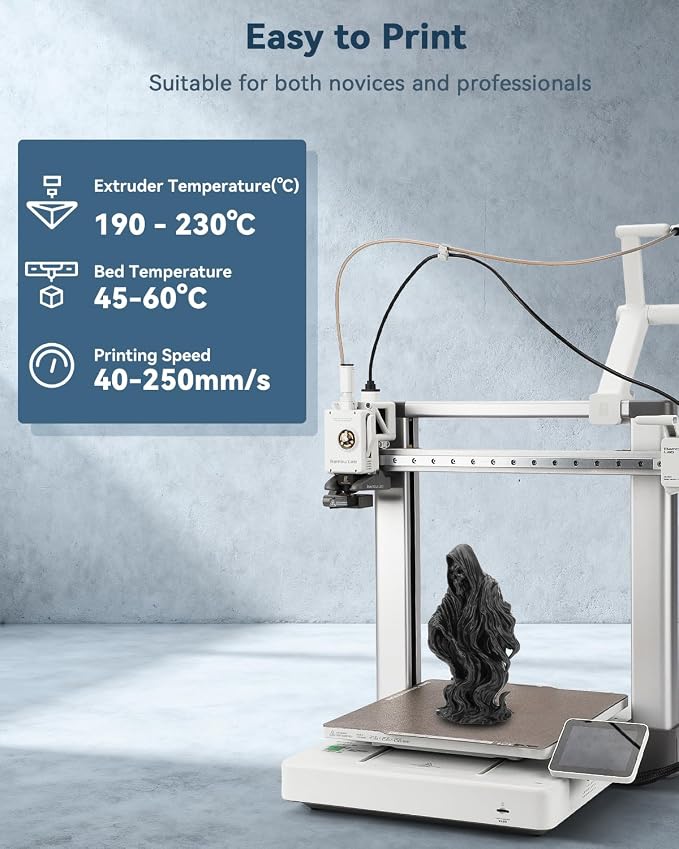 3DHoJor PLA Filament 1.75mm Black,3D Printing Filament,1kg Cardboard Spool (2.2lbs), Fit Most FDM 3D Printer,Dimensional Accuracy +/- 0.03 mm,Vacuum Packaging, No Brittle Filaments