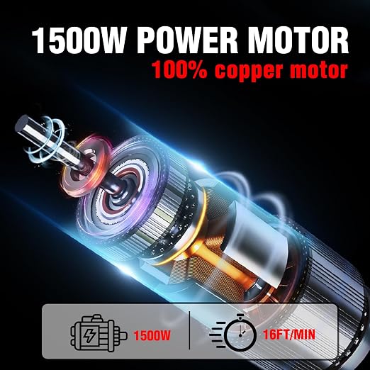 Electric Hoist Winch,1100lbs Electric Hoist 110 Volt 1500W Portable Electric Winch with Remote Control Wired/Manual,Chain Hoist Overload Protection 25ft Lifting Height for Towing&Pure Copper Motor