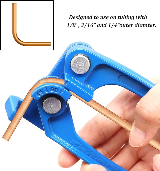 Tnisesm Brake Line Kits with Brake Line Double & Single Flaring Tool Kit + Blue Tube Bender- 25 Ft. 3/16 and 1/4 Copper Coated Brake Lines Kit (with 32 Fittings and 8 Unions)